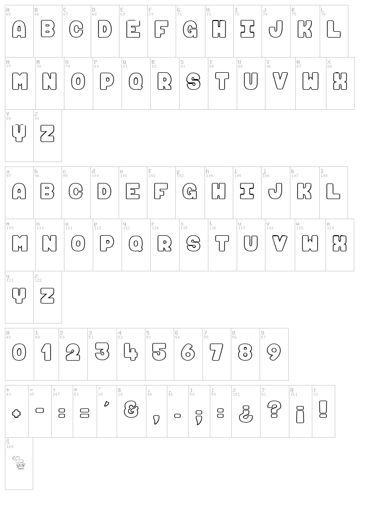 Maki & Fugu font map